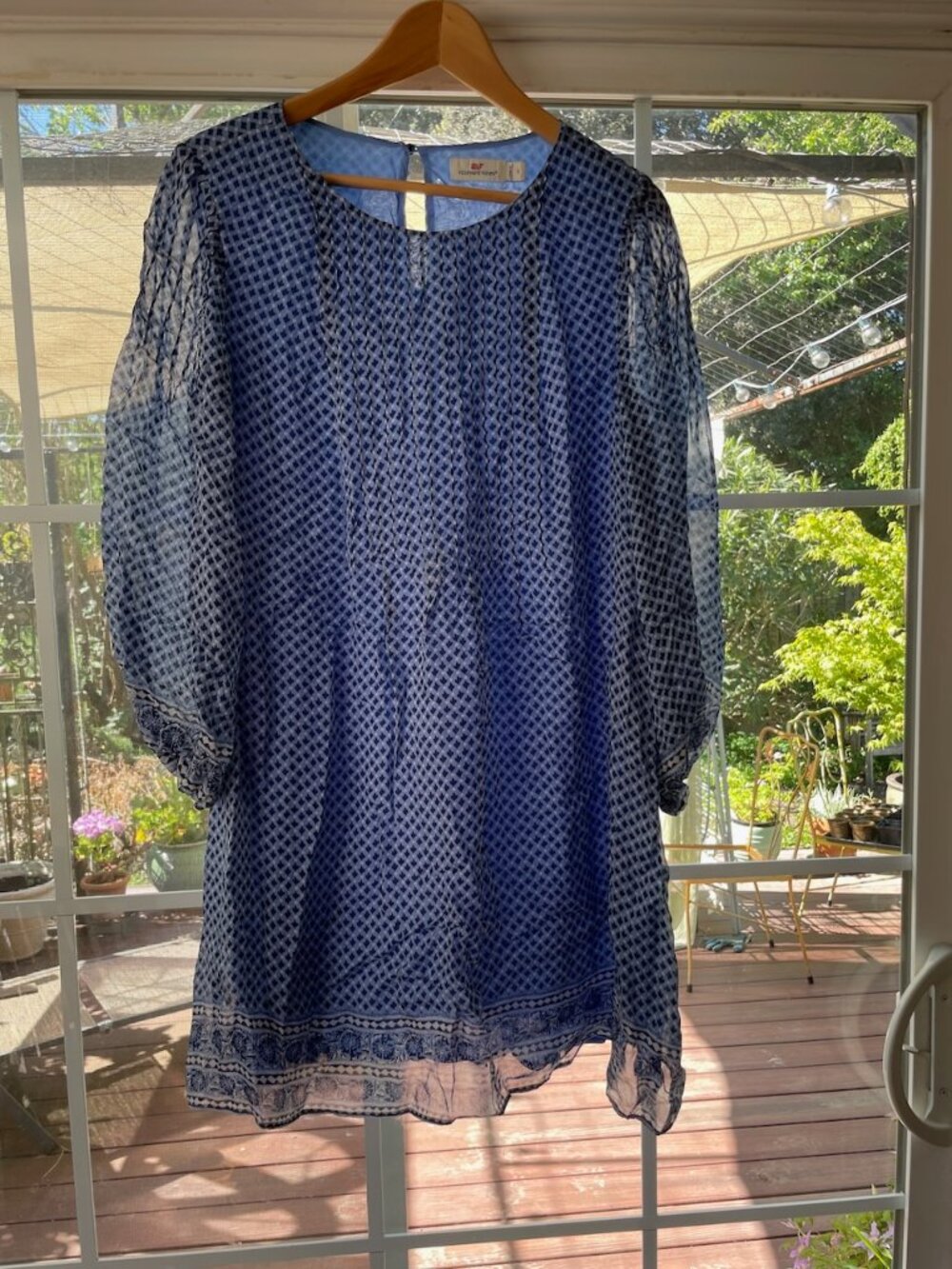 Vineyard Vines dress, blue print, size small
